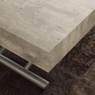 Table basse relevable extensible BLOCK design ciment aspect vieilli