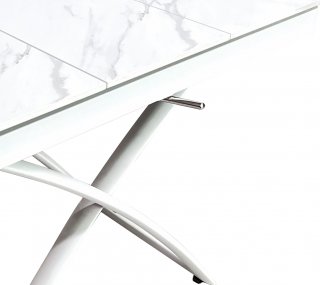 Table relevable extensible CONDOR métal plateau céramique blanc