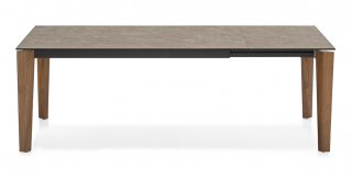 Table extensible 10 couverts BAND 240 cm structure bois plateau céramique 