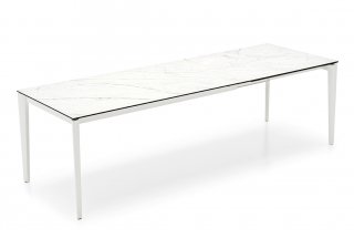 Table extensible 10 couverts ARTIC FAST pieds métal plateau marbre blanc