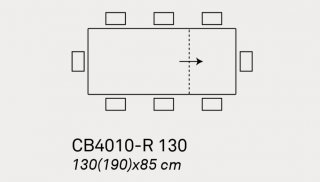 Table extensible 8 couverts BARON 190cm pieds métal noir plateau céramique gris