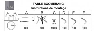 Table de repas extensible BOOMERANG 160/228 x  95 cm plateau céramique pied acier inoxydable