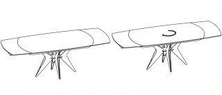 Table de repas extensible BOOMERANG 160/228 x  95 cm plateau céramique pied acier inoxydable