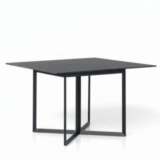 Table Repas Carrée extensible 6 à 12 couverts LUPIN 120/240 cm structure métallique plateau stratifié 