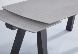 Table repas extensible ASTRALE céramique gris béton 160/240 x 90 cm