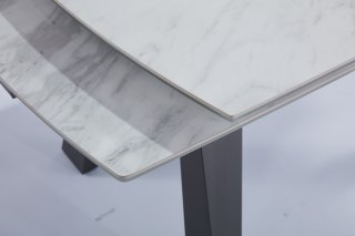 Table repas extensible ASTRALE céramique couleur marbre Blanc 140/200 x 90 cm