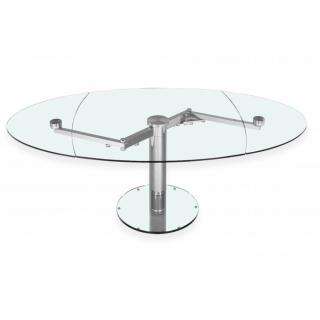 Table de repas extensible EXTAND  plateau et allonge en verre trempé