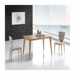 Table repas extensible NORDIC 8 couverts 160/230x100cm pieds bois plateau chêne naturel