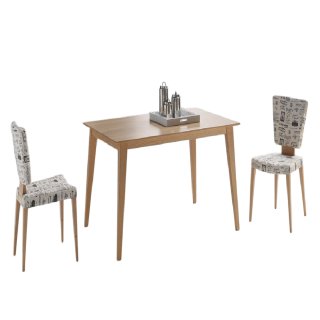 Table repas extensible NORDIC 10 couverts 180/250x100cm pieds bois plateau chêne naturel