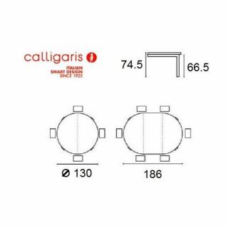Table repas extensible ronde REGENCY de CALLIGARIS 130x130 blanche