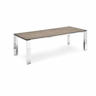 Table repas extensible ROYAL  180x100 en céramique couleur nougat