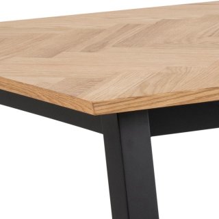 Table fixe BRYANT 220 x 95 cm plateau en placage de chêne piétement en fibre de bois noir mat