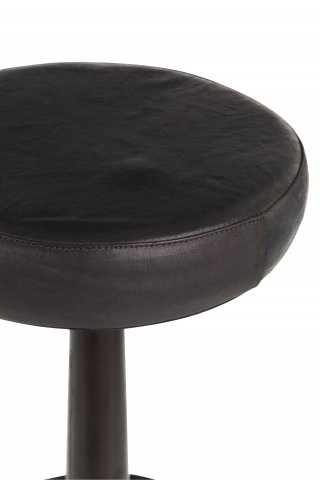 Tabouret de bar VALONA en Cuir / Noir