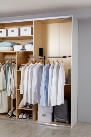 Tringle rabattable MIX pour armoire portes coulissantes